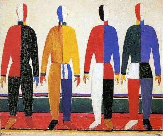 Description of the painting by Kazimir Malevich Athletes
