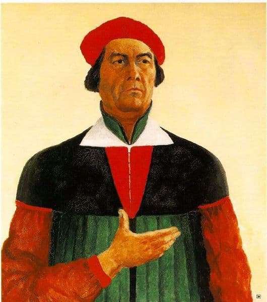 Description of the painting by Kazimir Malevich Self portrait