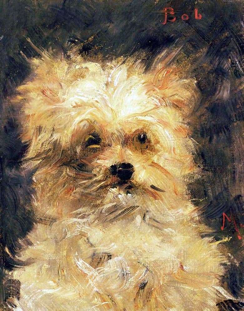 Description of the painting by Edward Mane The head of the dog