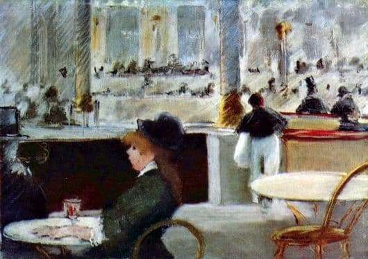 Description paintings by Edward Manet In the cafe