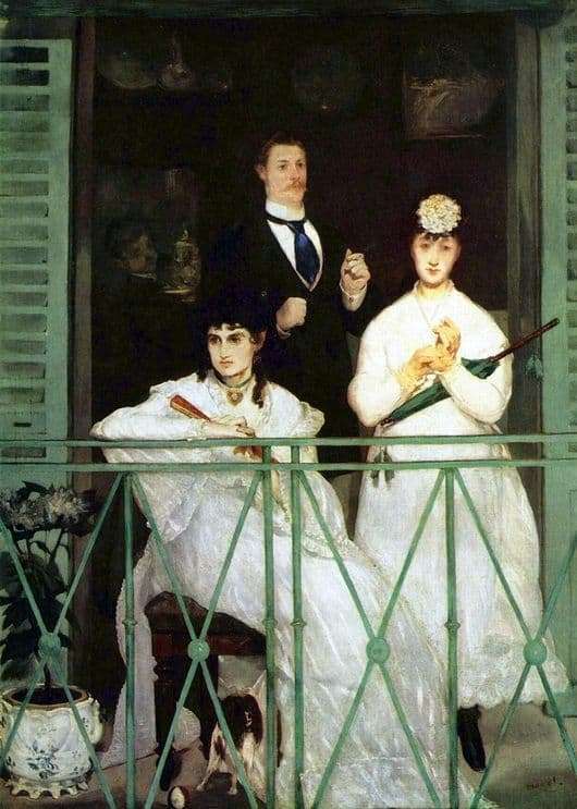 Description of the painting by Edward Manet Balcony