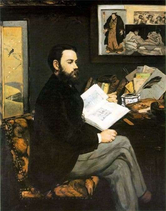 Description of the painting by Edward Manet Portrait of Emil Zola