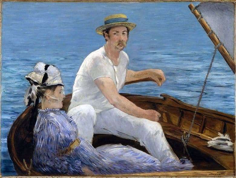 Description of the painting by Edward Manet In the boat