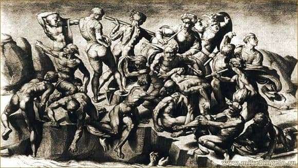 Description of the painting by Michelangelo Buanarroti Battle of Kashin