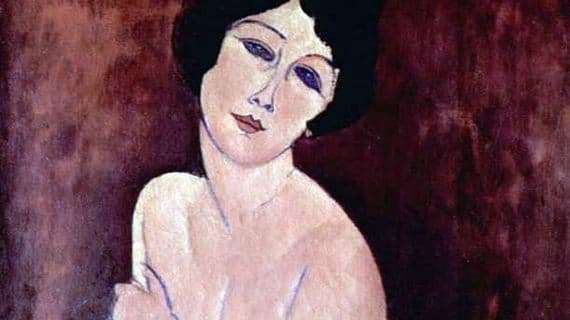Description of the painting by Amedeo Modigliani Seated Nude on the Sofa