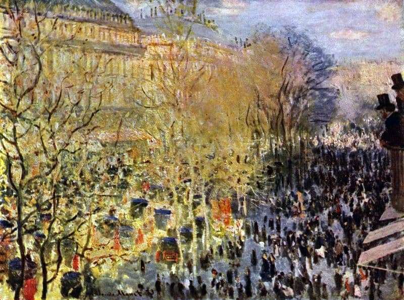 Description of the painting by Claude Monet Boulevard des Capucines in Paris