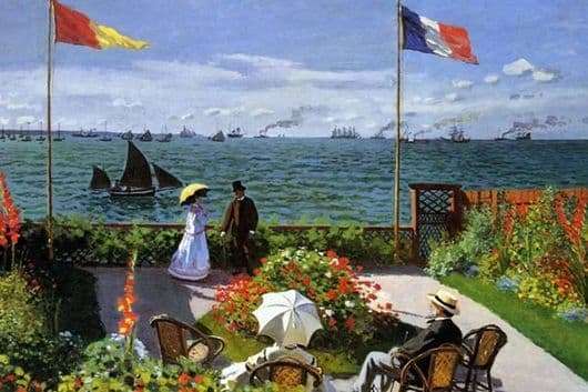 Description of the painting by Claude Monet Terrace in Sainte Adress