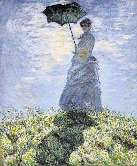 Description of the painting by Claude Monet Lady with an umbrella