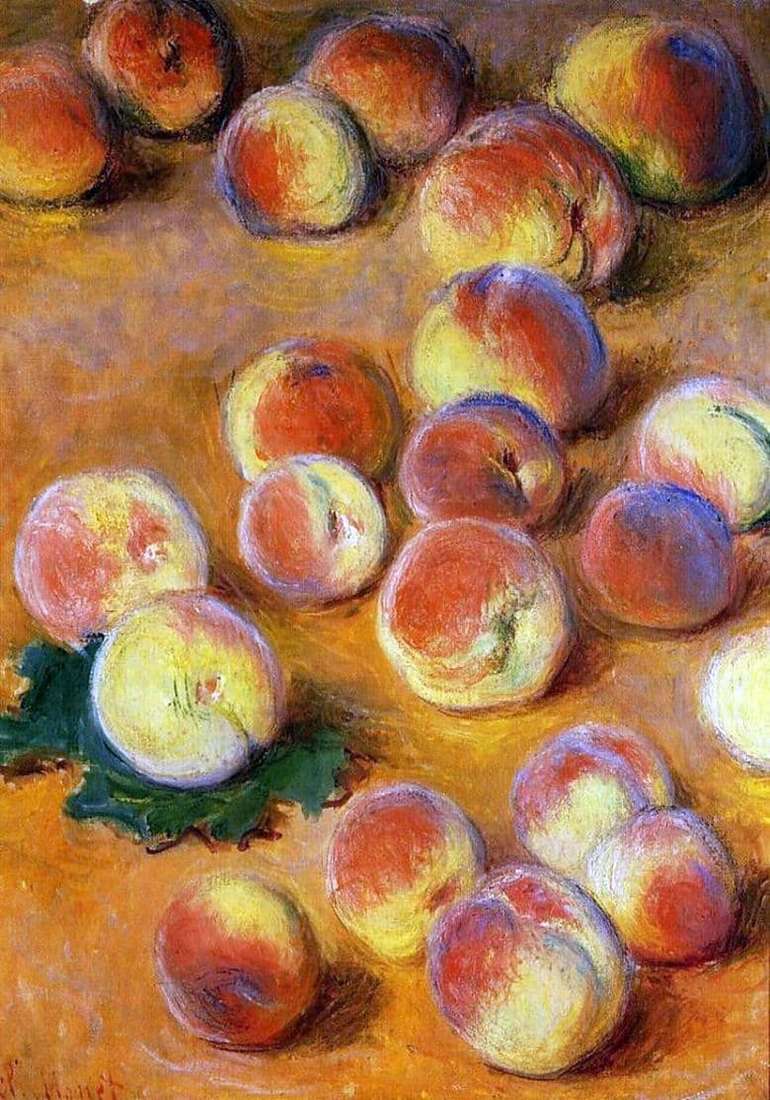 Description of the painting by Claude Monet Peaches