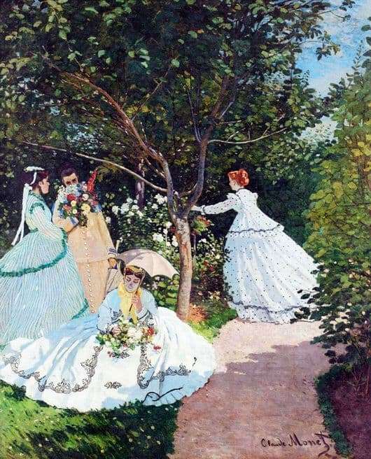 Description of the painting by Claude Monet Women in the garden