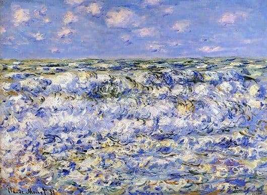 Description of the painting by Claude Monet Waves