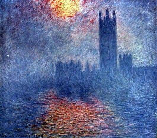 Description of the series of paintings by Claude Monet Parliament in London