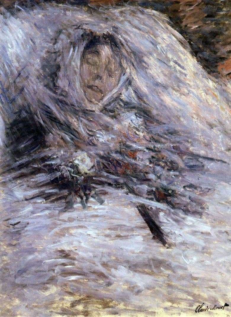 Description of the painting by Claude Monet Camilla on his deathbed