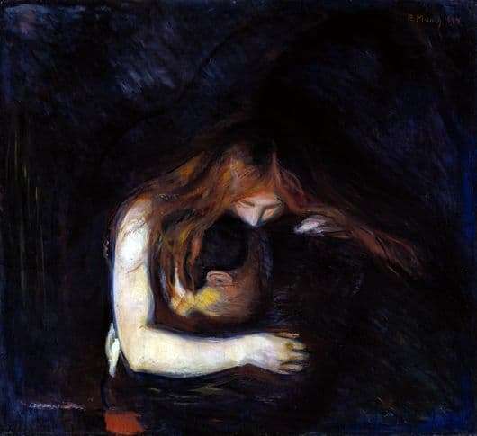 Description of the painting by Edward Munch Vampire