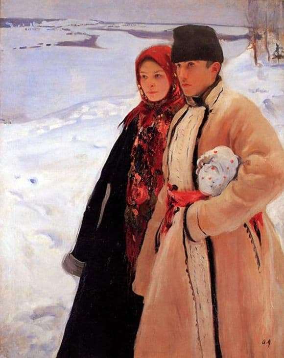 Description of the painting by Alexander Murashko Winter