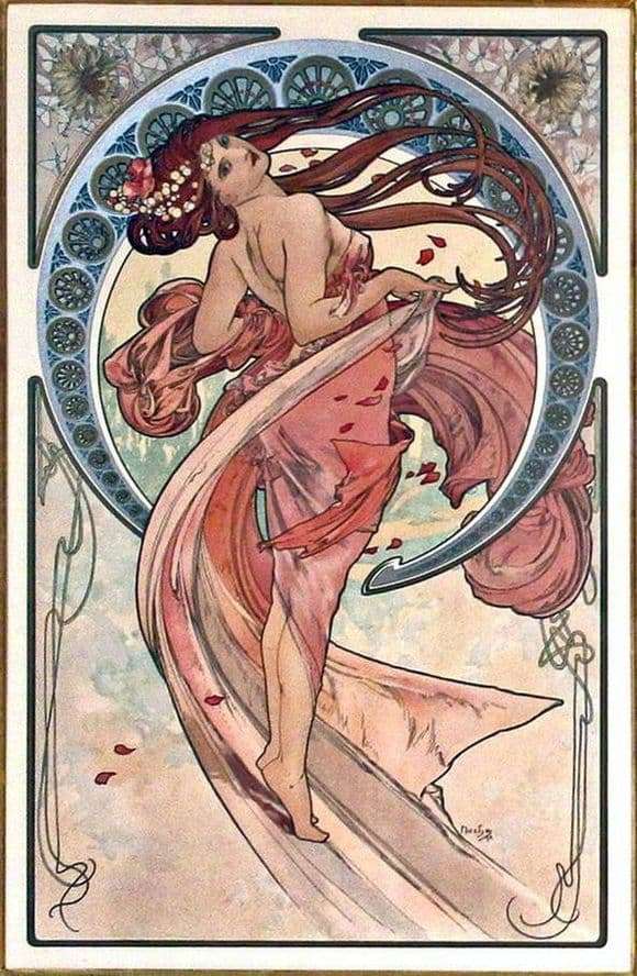 Description of the painting by Alphonse Mucha Dance