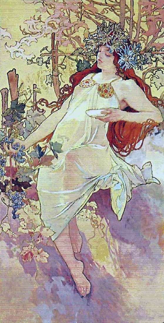 Description of the painting by Alphonse Mucha Autumn