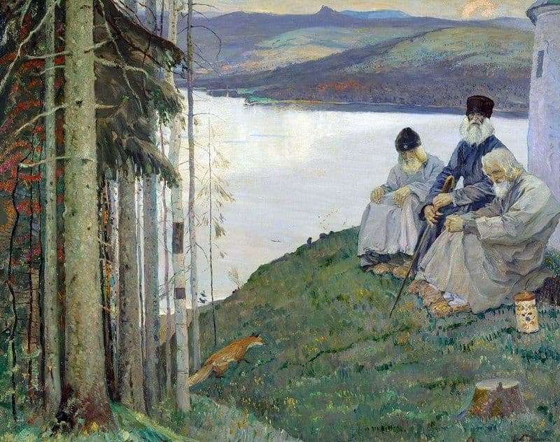 Description of the painting by Mikhail Nesterov Three elders