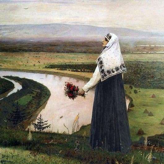 Description of the painting by Mikhail Nesterov On the mountains