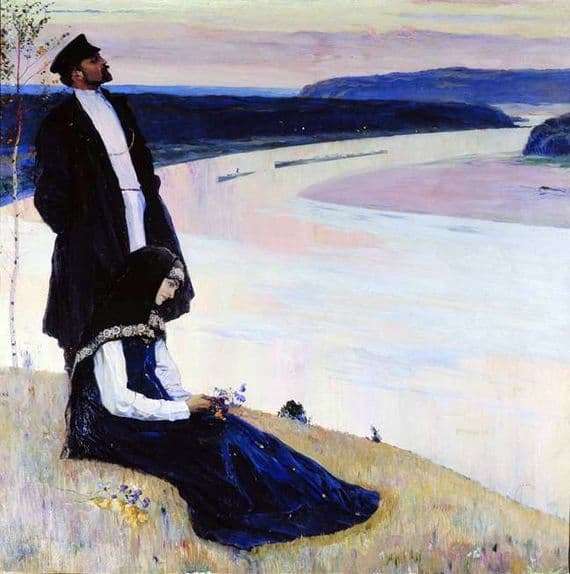 Description of the painting by Mikhail Nesterov Over the Volga