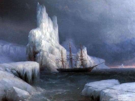 Description of the painting by Ivan Aivazovsky Ice Mountains in Antarctica