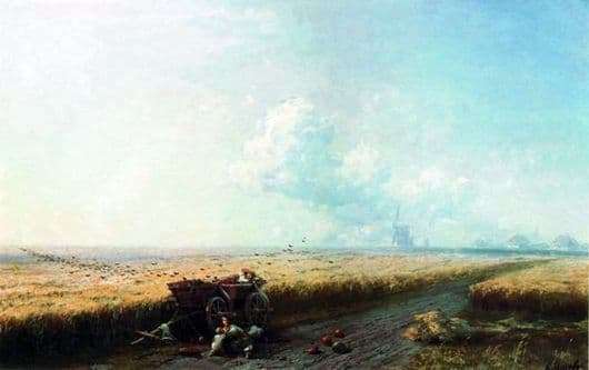 Description of the painting by Ivan Aivazovsky During the harvest in Ukraine