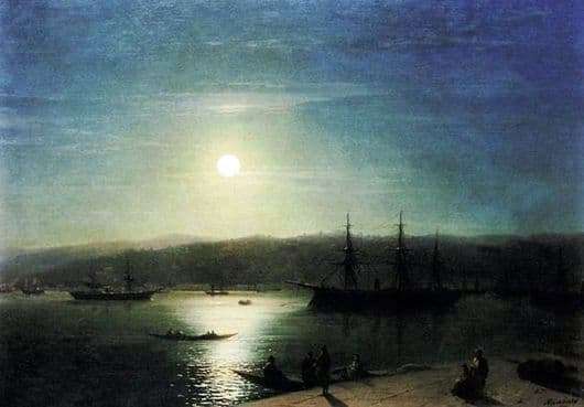 Description of the painting by Ivan Aivazovsky Bosphorus on a moonlit night