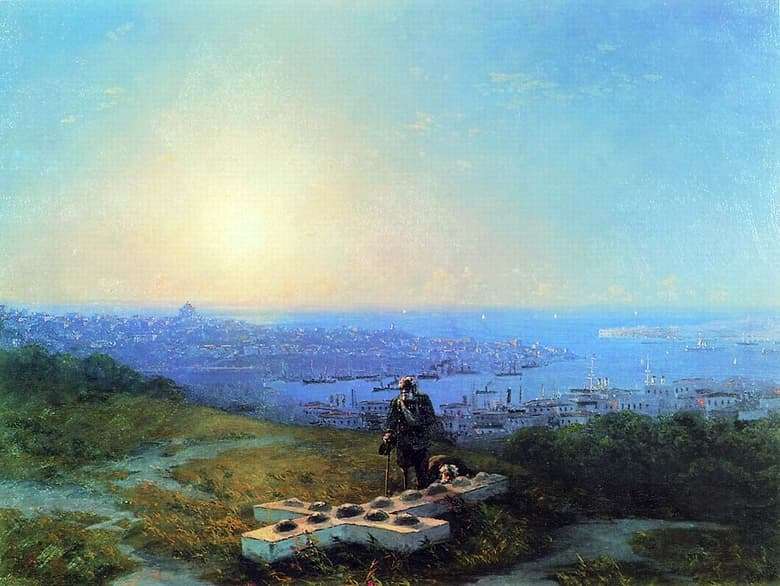 Description of the painting by Ivan Aivazovsky Malakhov Kurgan