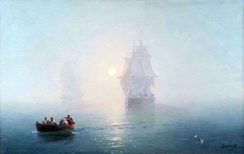 Description of the painting by Ivan Aivazovsky Warship