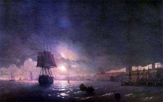 Description of the painting by Ivan Aivazovsky Odessa at night