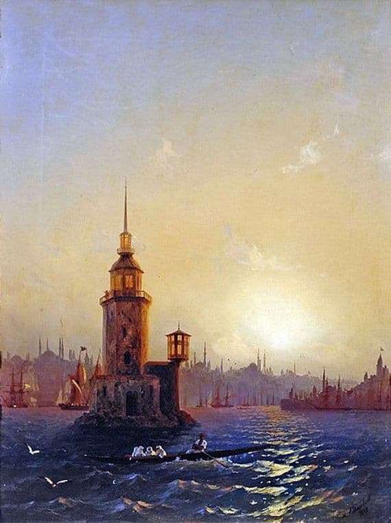 Description of the painting by Ivan Aivazovsky View of the Leander Tower