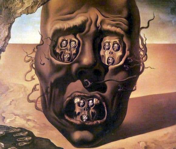 Description of the painting by Salvador Dali Face of War