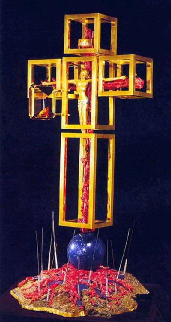 Installation of Salvador Dali Angel Cross