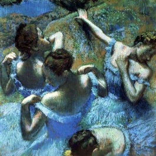 Description of the painting by Edgar Degas Blue Dancers
