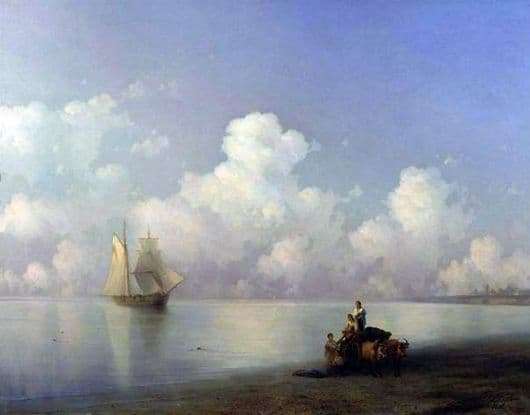Description of the painting by Ivan Aivazovsky Evening at Sea