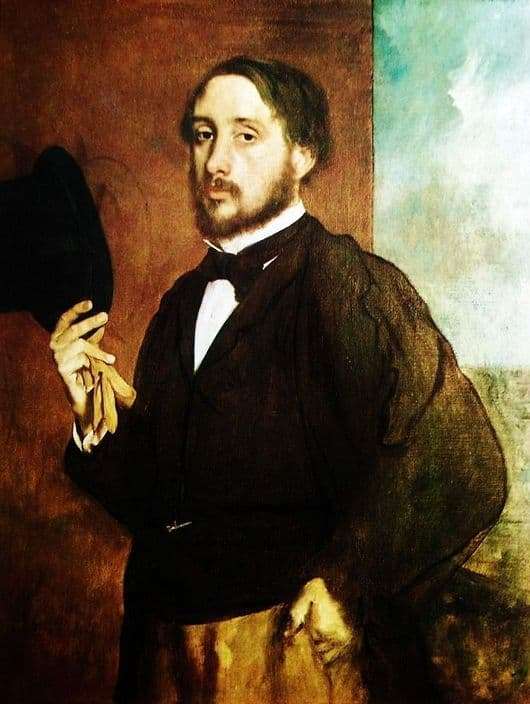 Description of the painting by Edgar Degas Self portrait