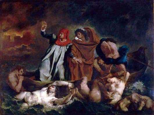 Description of the painting by Eugene Delacroix Rook Dante