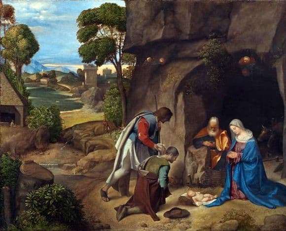 Description of the painting by Giorgione The Adoration of the Shepherds