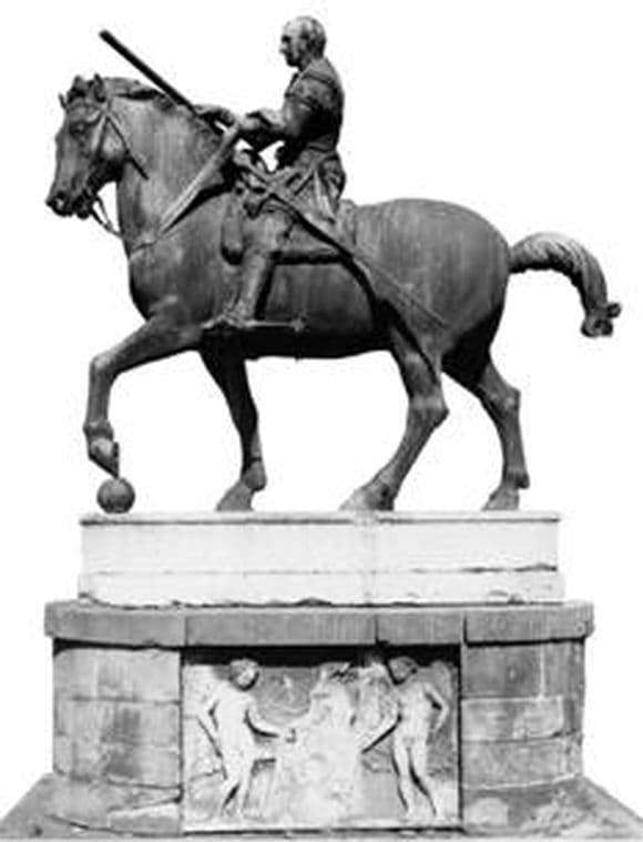 Description of the statue of Donatello Equestrian statue of Gattamelaty