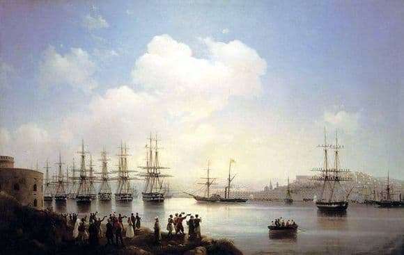 Description of the painting by Ivan Aivazovsky Russian squadron in the Sevastopol raid