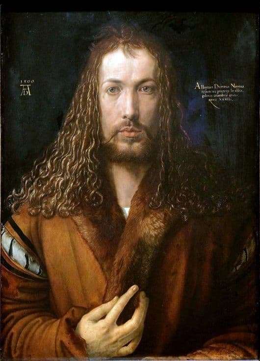 Description of the painting by Albrecht Durer Self portrait in the image of Christ