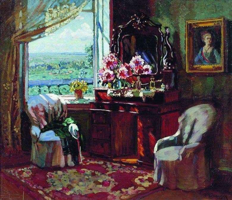 Description of the painting by Vladimir Zhukovsky Interior room