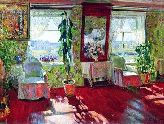 Description of the painting by Stanislav Zhukovsky Interior