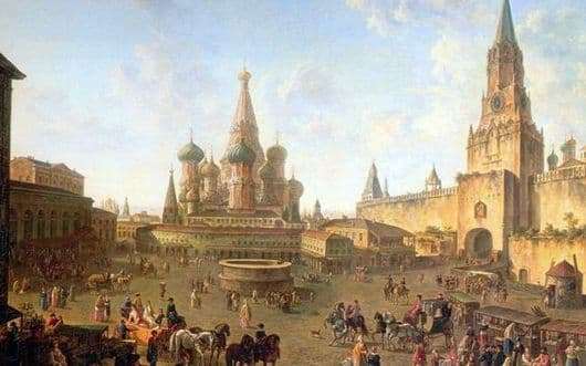 Description of the painting by Fyodor Yakovlevich Alekseev Red Square in Moscow