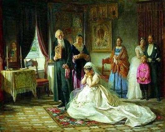 Description of the painting by Firs Zhuravlev Before the crown