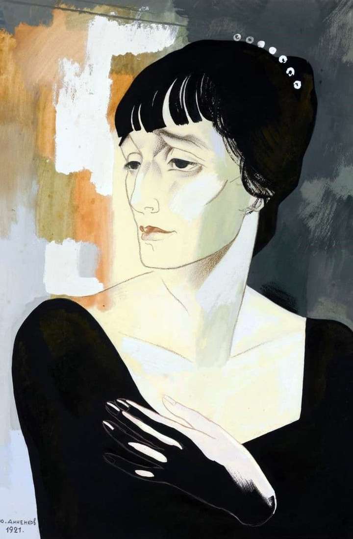 Description of the painting by Yuri Annenkov Portrait of Akhmatova