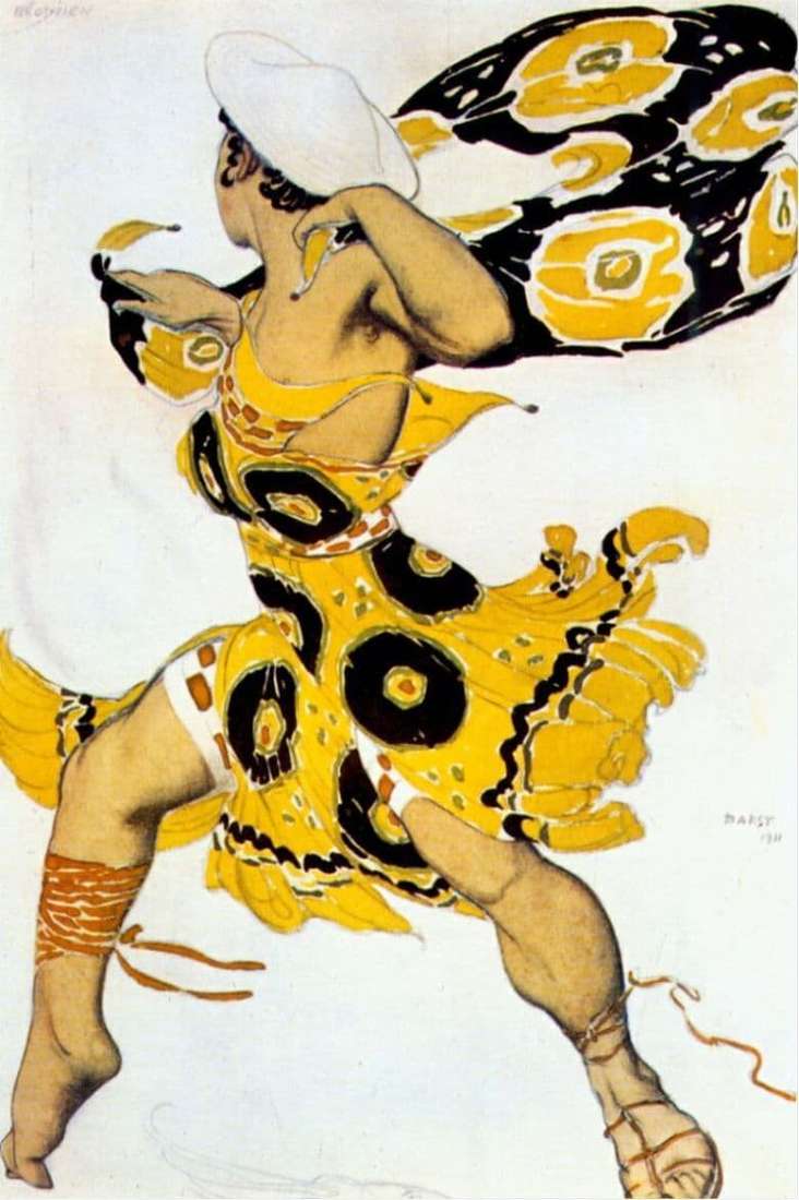 Description of the painting by Leon (Lev) Bakst Young Booth