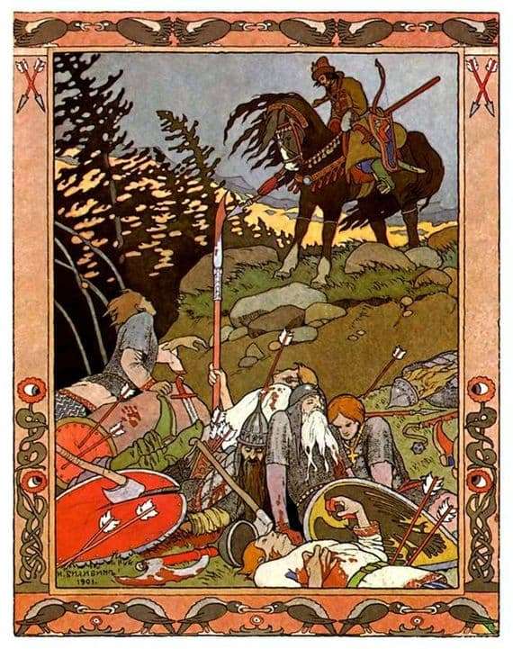 Illustration to the fairy tale Marya Morevna by Ivan Bilibin