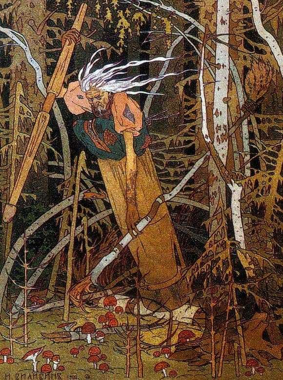 Description of the illustration by Ivan Bilibin Baba Yaga