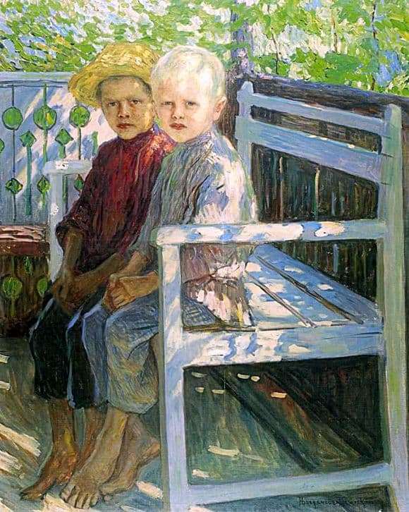 Description of the painting by Nikolai Bogdanov Belsky Children